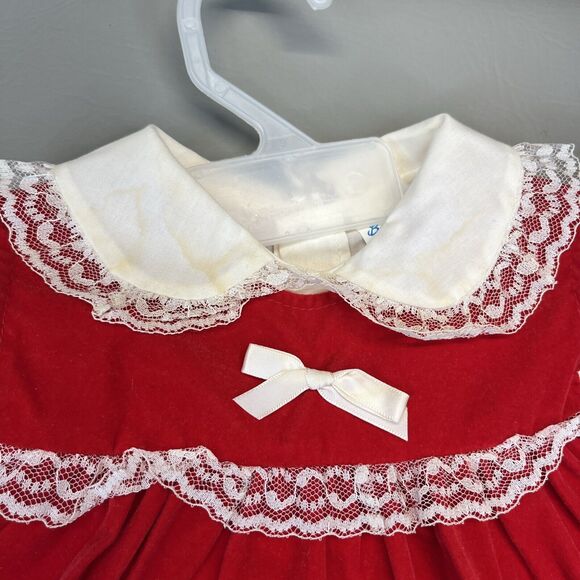 Babyfair Dress Toddler Girls 18 m Red Velvet Lace Christmas - Picture 4 of 16